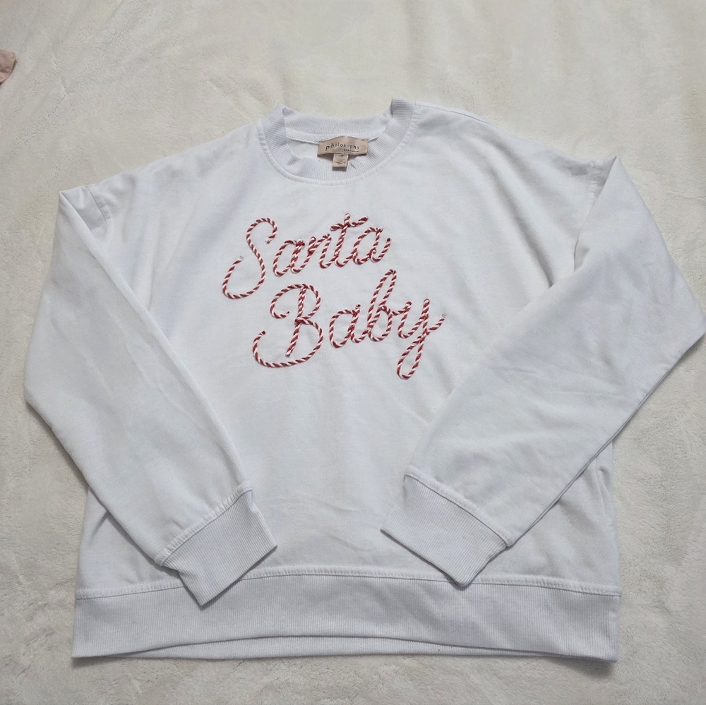 Philosophy Santa Baby Holiday Christmas Sweatshirt Size Small